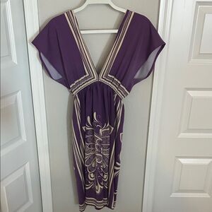 Flying Tomato Purple and Cream Backless Dress